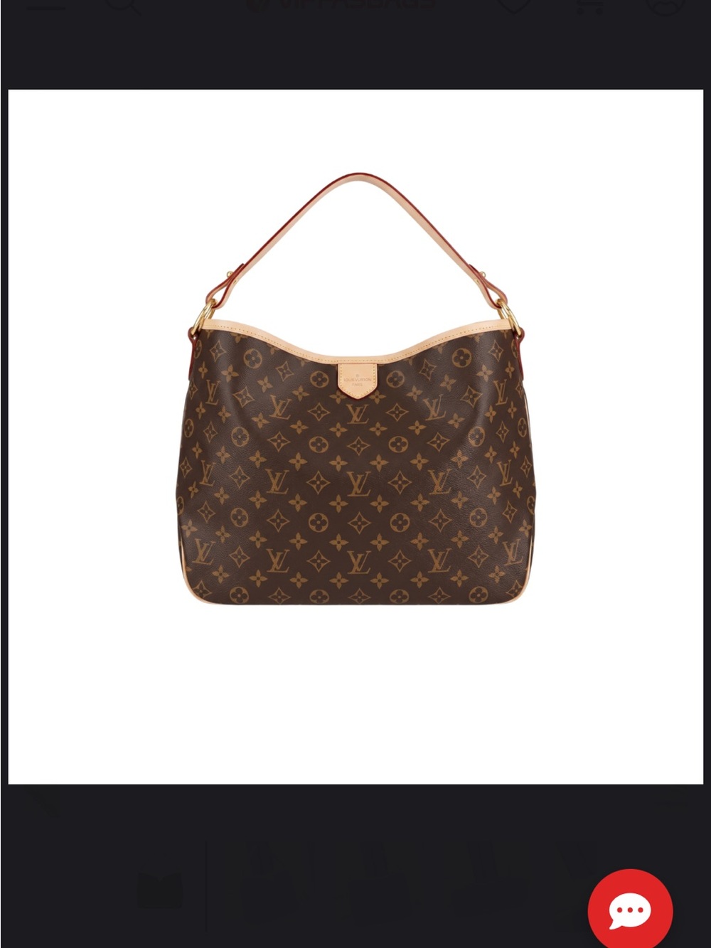 Louis Vuitton Monogram Canvas Shoulder Bag with Tan Trim